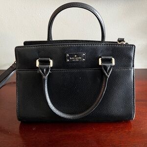 Kate Spade Medium Satchel, Black Pebbled Leather